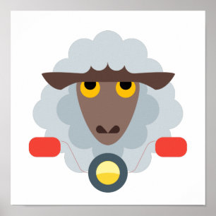 Sheep on Motorcycle Poster