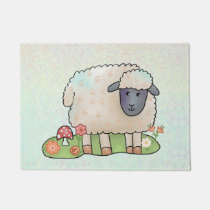 Sheep on pasture doormat