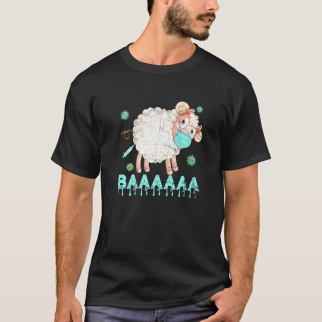 Sheep Or Sheeple Anti Vaccine Mask Sheep Wearing F T-Shirt (Front)