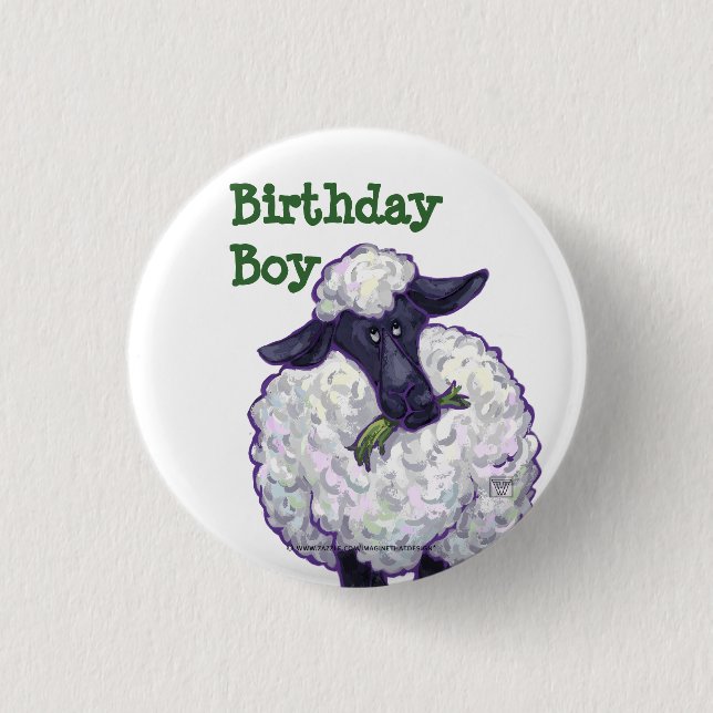Sheep Party Centre 1 Inch Round Button (Front)