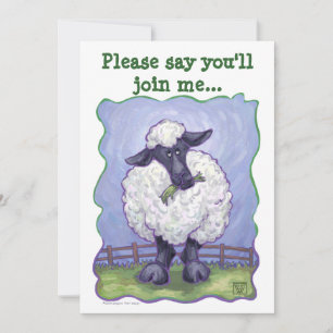 Sheep Party Centre Invitation