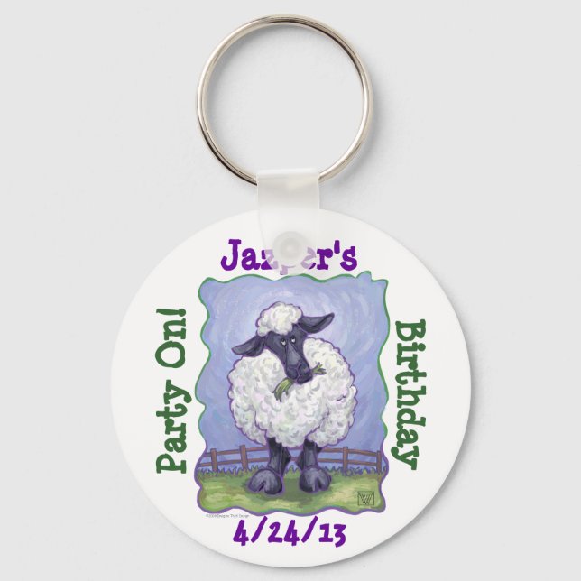 Sheep Party Centre Keychain (Front)