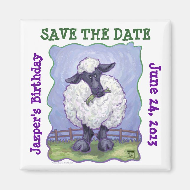 Sheep Party Centre Magnet (Front)
