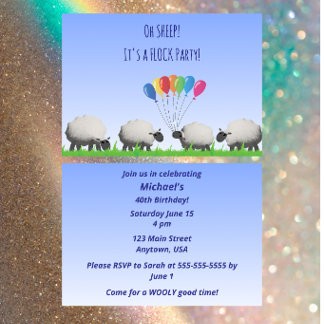 Sheep Party Invite – Oh Sheep It’s a Flock Party