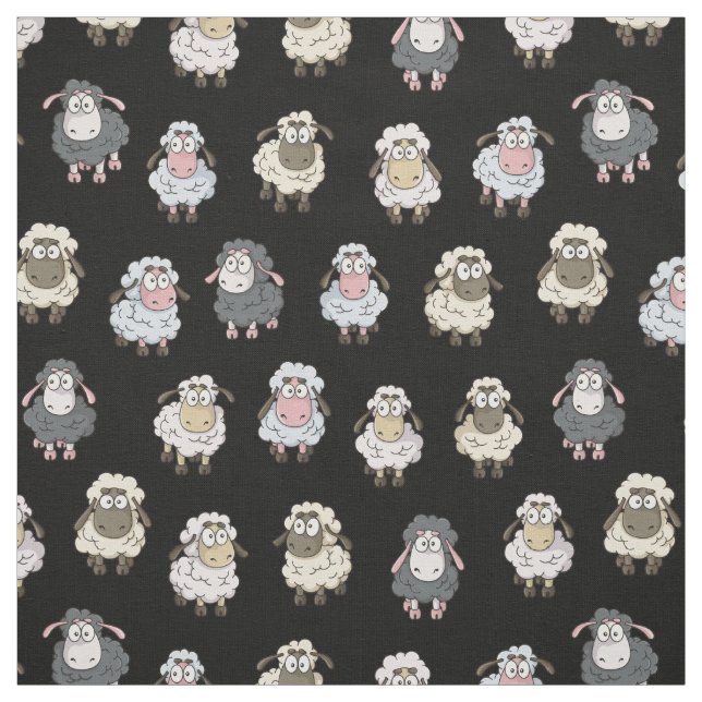 Sheep Pattern Pattern Fabric (Swatch)