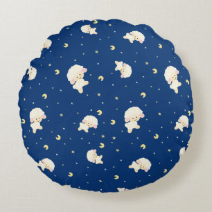 Sheep pattern round pillow