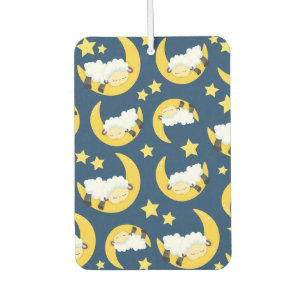 Sheep Pattern, Sleeping Sheep, Moon, Stars Air Freshener