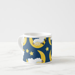 Sheep Pattern, Sleeping Sheep, Moon, Stars Espresso Cup