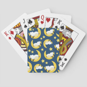 Sheep Pattern, Sleeping Sheep, Moon, Stars Playing Cards