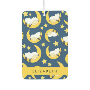 Sheep Pattern, Sleeping Sheep, Moon, Your Name Air Freshener