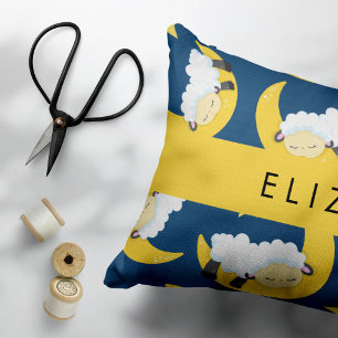 Sheep Pattern, Sleeping Sheep, Moon, Your Name Pillowcase