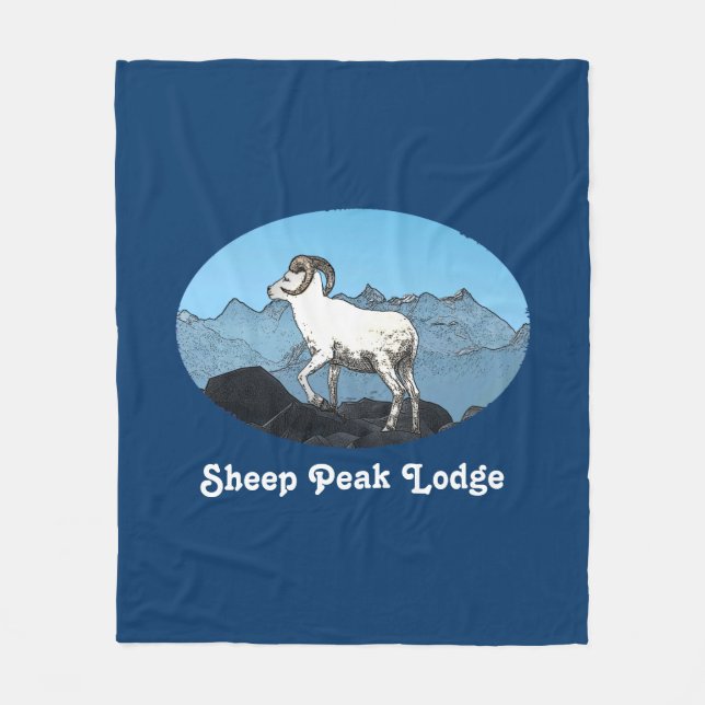 Sheep Peak Lodge Fleece Blanket (Front)