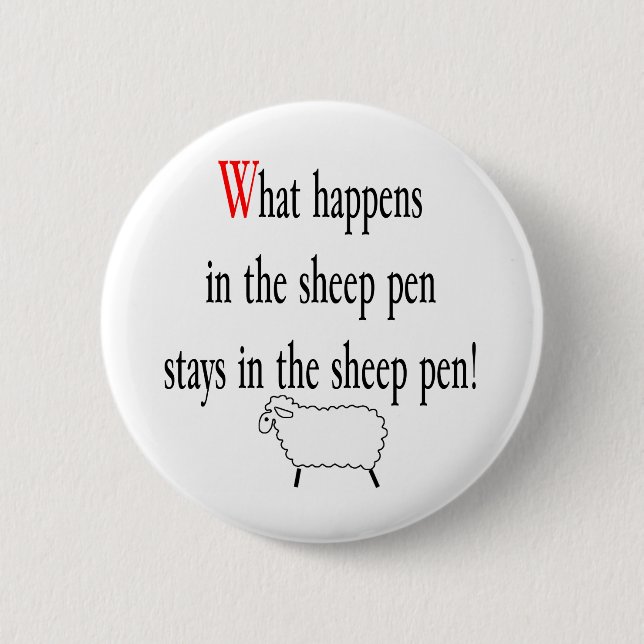 Sheep Pen 2 Inch Round Button (Front)