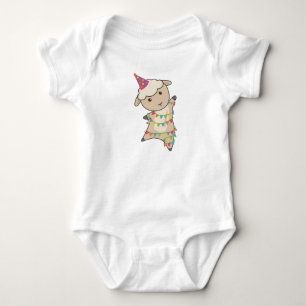 Sheep Pennant Garland Party Sheep Sweet Animals Baby Bodysuit
