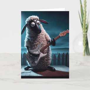 Sheep Playing Guitar Card