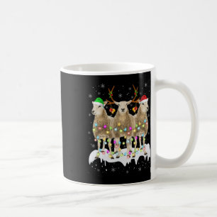 Sheep Reindeer Santa Christmas With Light Fun Xmas Coffee Mug
