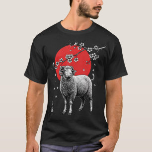 Sheep Sakura Cherry Blossom Japanese T-Shirt