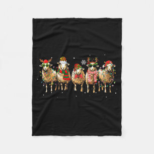 Sheep Santa Xmas Funny Sheep Lover Gift Christmas  Fleece Blanket