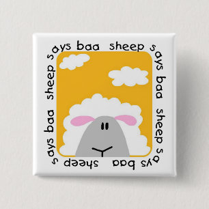 Sheep Says Baa T-shirts and Gifts 2 Inch Square Button