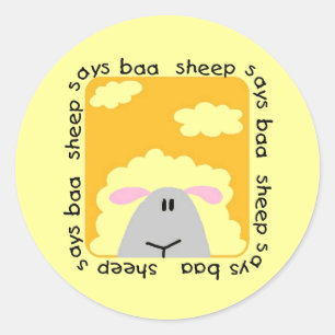 Sheep Says Baa Tshirts and Gifts Classic Round Sticker