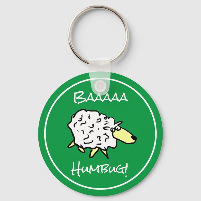 Sheep Says Baaaa Humbug - Christmas Keychain (Front)