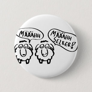 sheep schafe määähhh määhhh selber ! 2 inch round button