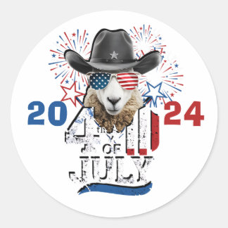 SHEEP SHERIFF -4 JUILLET Sticker PERSONNALISÉ