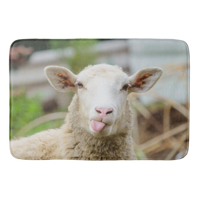 Sheep show tongue bath mat (Front)