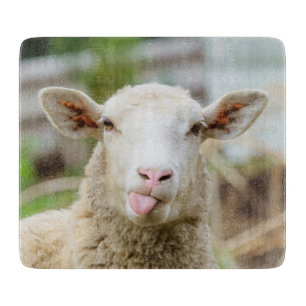 Sheep show tongue cutting board