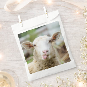 Sheep show tongue favour bag