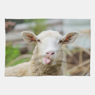 Sheep show tongue kitchen towel