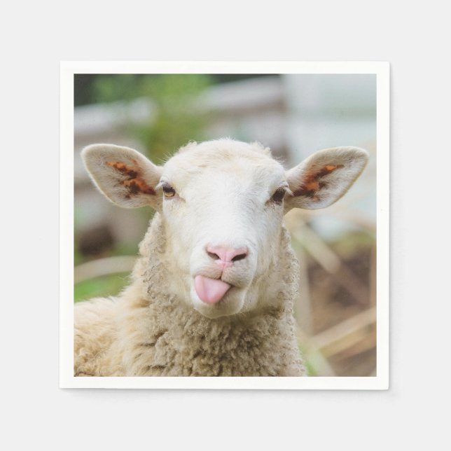Sheep show tongue napkin (Front)