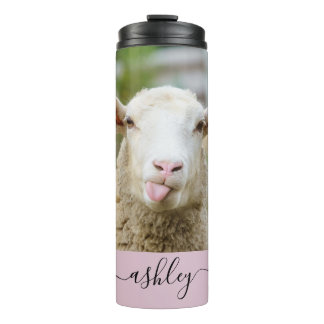 Sheep show tongue thermal tumbler