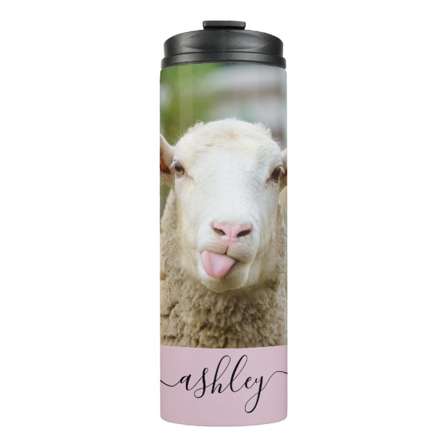 Sheep show tongue thermal tumbler (Front)