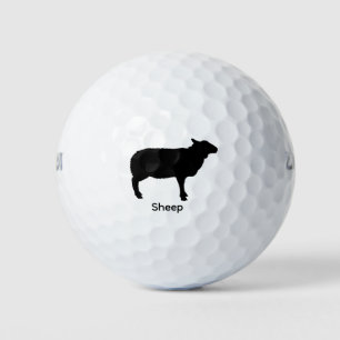 Sheep Silhouette - Black Animal Golf Balls