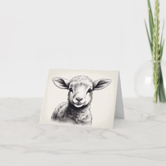 Sheep Sketch Easter Card
