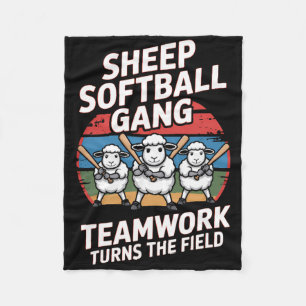 Sheep Softll Gang Teamwork Turns The Field Fun Fleece Blanket