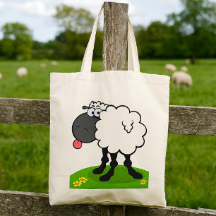 Sheep Sticking Tongue Out Tote Bag