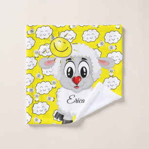 Sheep Sun Yellow Clouds Hands Bathroom Towel Sets