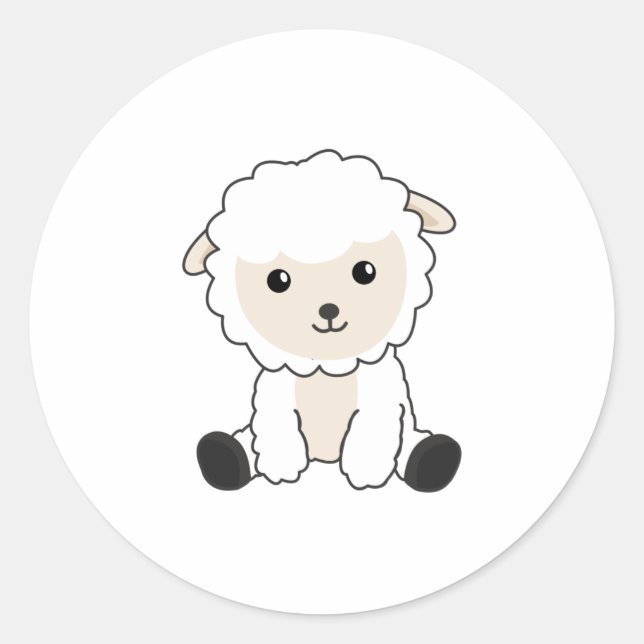 Sheep Sweet Sheep Wool Funny Animals Baby Lamb Classic Round Sticker (Front)
