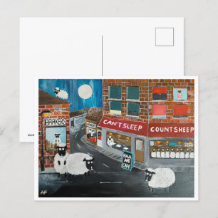 Sheep Town Painting by Alfred Fox Collectable Postcard