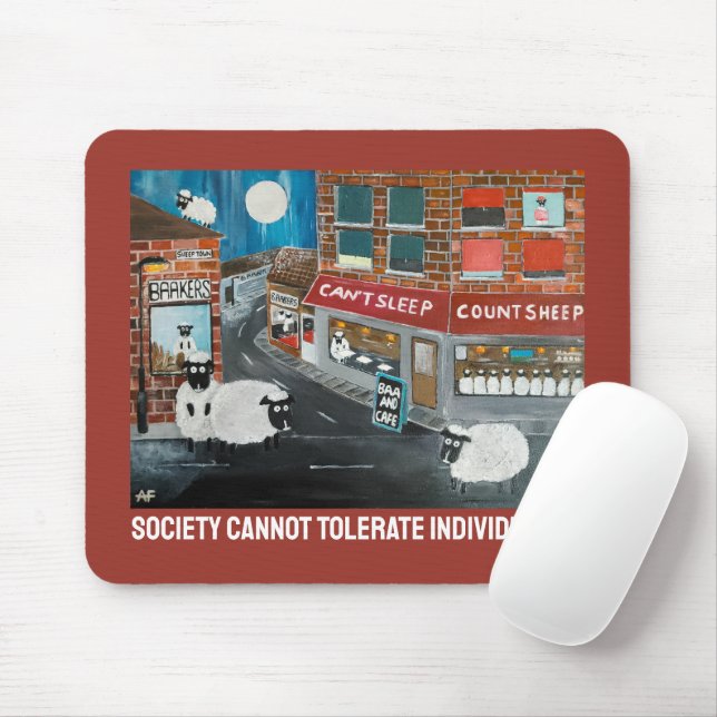 Sheep Town Painting by Alfred Fox Mouse Pad (With Mouse)