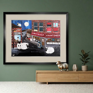 Sheep Town Painting by Alfred Fox Poster