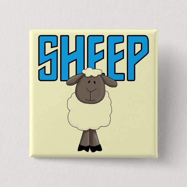 Sheep Tshirts and Gifts 2 Inch Square Button (Front)