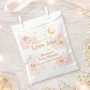 Sheep Twinkle Twinkle Moon Stars Girl Baby Shower  Favour Bag
