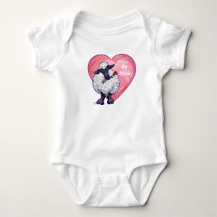 Sheep Valentine's Day Baby Bodysuit
