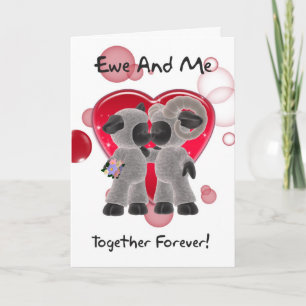 Sheep Valentine's Day Card - Ewe And Me Together F
