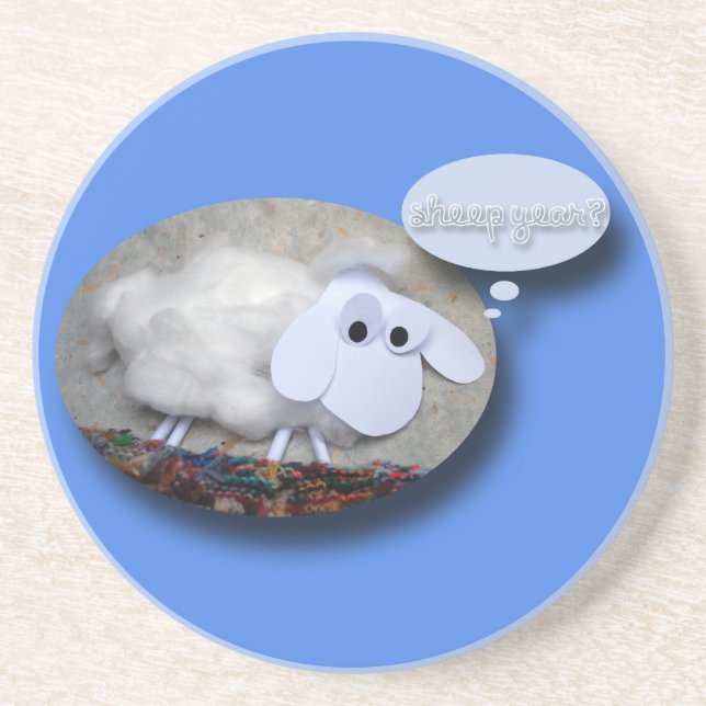 Sheep Year? Chinese Year Zodiac Sandstone Coaster (Front)