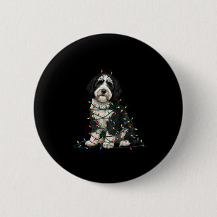 Sheepadoodle Christmas I'm Fine Everything Is Fine 2 Inch Round Button