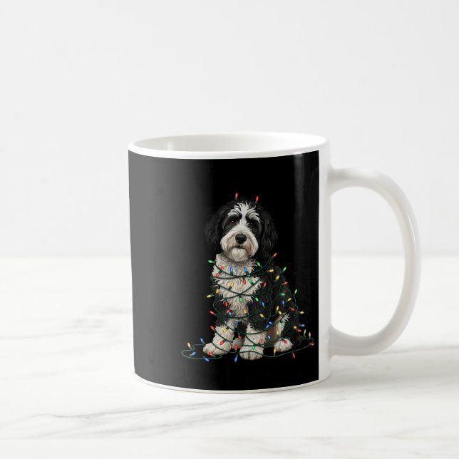 Sheepadoodle Christmas I'm Fine Everything Is Fine Coffee Mug (Right)